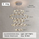 GobekUsa Crystal Ring Chandelier: Modern Dimmable LED Ceiling Fixture