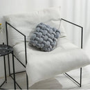 GobekUsa Knot Square Pillows: Handmade Decor for Living Room, Bedroom, Office in Grey
