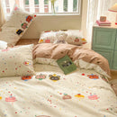 GobekUsa Cotton Cartoon Printed Bed Set with Non-Fading Floral Patterns for Adults