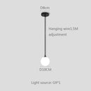 Modern White Globe Glass Pendant Light in Gold, Black, or Silver