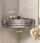 GobekUsa Corner Shelf with Towel Bar Hook, Aluminum Organizer for Bathroom and Kitchen