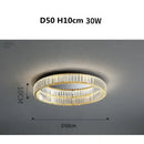GobekUsa Gold Steel LED Dimmable Ceiling Lights Luxury Crystal Fixture