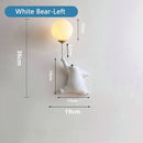 GobekUsa Bear Night Light: Nordic Cartoon Moon Lamp for Kids Room Decor