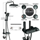 GobekUsa Digital Rainfall Shower System Mixer Set 4-way Bathroom Faucets Kit