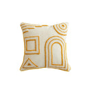 GobekUsa Golden Yellow Geometric Tufted Tassel Cushion Cover - Modern Boho Home Decor