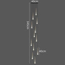GobekUsa LED Nordic Staircase Chandelier Golden Black Indoor Lighting