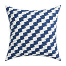 GobekUsa Coastal Chic Blue Geometric Cushion Cover 45x45cm Soft Cotton Breathable Zipper