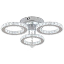 GobekUsa Crystal Flush Mount Chandelier: App Dimmable Rings Shape Ceiling Light