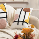 GobekUsa Geometric Embroidery Boho Loop Tufte Cotton Canvas Cushion Cover 45x45/30x50cm