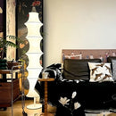 GobekUsa Cream Silk Japanese LED Floor Lamp for Modern Living Room Décor
