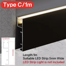 GobekUsa LED Skirting Profile: Hidden Corner Recessed Aluminum Baseboard Light Strip