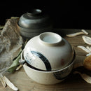 GobekUsa Japanese Ceramic Ramen Bowl Set - Noodle Soup & Rice Bowl with Lid