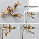 GobekUsa Antique Brass Telephone Shape Wall Mounted Bathtub Faucet
