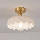 GobekUsa Green Glass LED Ceiling Light Modern Iron Copper Lampara Techo for Home Decor