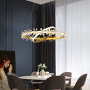 GobekUsa Gold Crystal Ring Chandelier Pendant Light, Luxury Modern Design for Home Décor