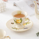 GobekUsa Gold Edge Cup & Saucer Set: Lemon Teapot, Coffee Mug, Ceramic Plates & Drinkware