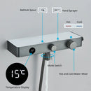 GobekUsa Grey Digital Shower Faucet Set 2-Way Mixer System for Bathroom with Hand Sprayer