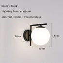 GobekUsa Glass Ball LED Wall Lamp for Bedroom Living Room Indoor Lighting