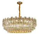 GobekUsa Gold Lustre Chandelier LED Crystal Light Fixture - Postmodern Luxury Hanging Lamp