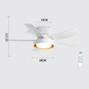 GobekUsa 5-Blade Ceiling Fan with Remote Control & LED Light - Silent Motor