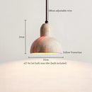 GobekUsa LED Hanging Pendant Light Mid-Century Modern Yellow Travertine Wood Living Room