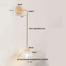 GobekUsa Clear Glass LED Wall Lights with Wood Pull Chain Switch - Modern Copper Stair Light