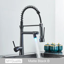 GobekUsa Dual Spout LED Kitchen Faucet 360 Rotate Hot Cold Mixer for Stylish Sink