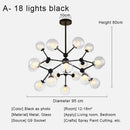GobekUsa Glass Ball Pendant Chandelier for Living Room Bedroom Dining Room