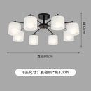 GobekUsa LED Black/Gold Ceiling Chandelier with Lampshade for Elegant Living Room Decor