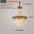 GobekUsa Crystal Chandelier: Modern European Duplex Villa Living Room Luxury Hollow Stair Light