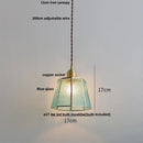GobekUsa Blue Glass LED Pendant Lights Adjustable Hanging Lamp Luminaire
