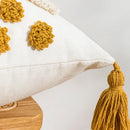 GobekUsa Boho Loop Tufted Tassel Pillow Cover - Ethnic Embroidered Decorative Cushion