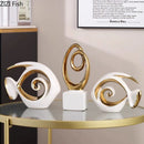 GobekUsa Gold Chain Abstract Ceramic Statue Desk Decoration Ornaments Sculpture Aesthetics