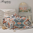GobekUsa Boho Geometric Summer Blanket - Thin & Breathable Quilt for Children and Adults