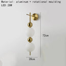 GobekUsa LED Wall Sconce White Acrylic Ball Gold Metal Bedroom Lighting