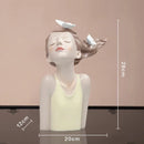 GobekUsa Butterfly Girl Sculpture Vase Set - Modern Decorative Resin Flower Ornaments