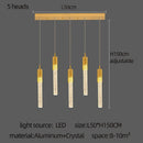 GobekUsa Gold Crystal LED Chandelier: Modern Dining Room Lamps, Hanging Kitchen Ceiling Light