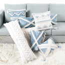 GobekUsa Blue Geometric Tufted Long Waist Pillowcase Set, 30x100cm