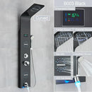 GobekUsa LED Light Shower Faucet System: Rainfall, Massage Jets, Waterfall Panel with Temperature Control