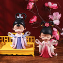 GobekUsa Chinese Hanfu Court Princess Resin Statue Ornament for Bookshelf Decor