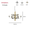 GobekUsa 2097 Gold Silver Chandelier 50 Heads Pendant Lights for Living Room decor