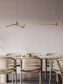GobekUsa Ash Wood LED Pendant Lights: Dimmable, RC/APP Controlled for Indoor Decor.
