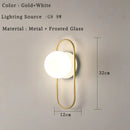 GobekUsa Glass Ball LED Wall Lamp for Bedroom Living Room Indoor Lighting