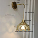 GobekUsa Amber Glass LED Wall Light for Bedroom & Staircase - Modern Nordic Plug-In Fixture