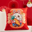 GobekUsa Christmas Elk Pillowcase 45x45cm Farmhouse Red Letter Design