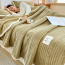 GobekUsa Double Sided Jacquard Milk Velvet Blanket - Winter Warm Sofa Cover