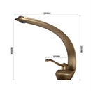 GobekUsa Bronze Waterfall Bathroom Faucet: Brass Basin Mixer Tap for Hot & Cold Water