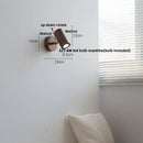 GobekUsa LED Walnut Wood Wall Light Fixture Clear Glass Sconce Bedside Lamp