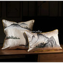 GobekUsa Chinese Ancient Art Chinoiserie Landscape Embroidered Lumbar Pillow Cover