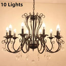 GobekUsa Black White Metal Chandelier with Crystal Pendants for Elegant Home Lighting